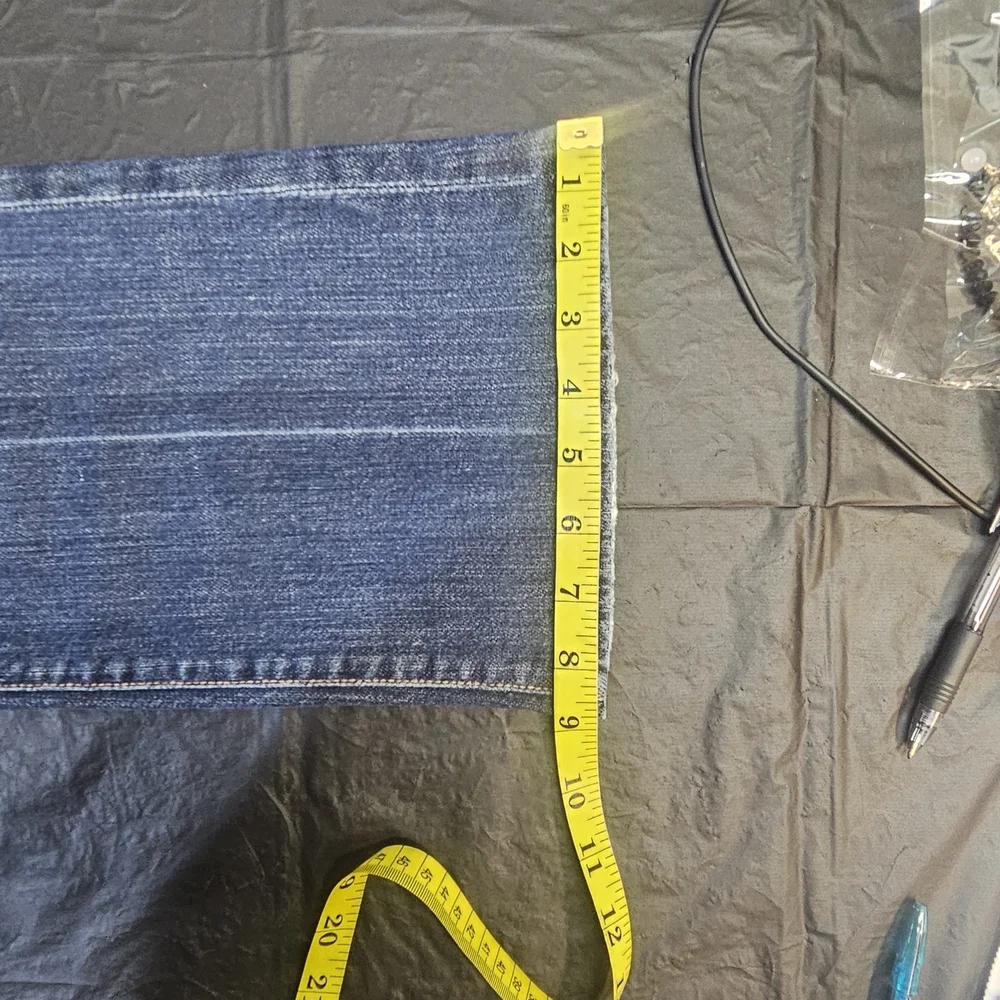 7 For All Mankind Dark Blue Boot Cut Jeans - Picture 9 of 14